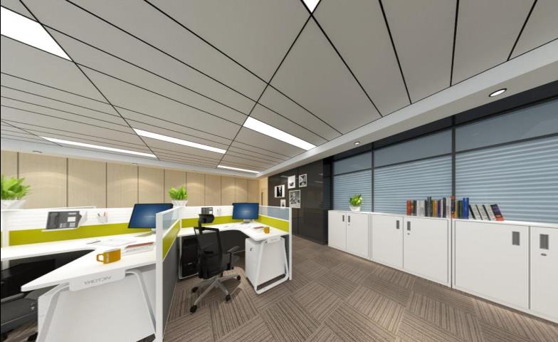 花溪区现代风格敞开式办公室LSZ3013-绿松子装饰
